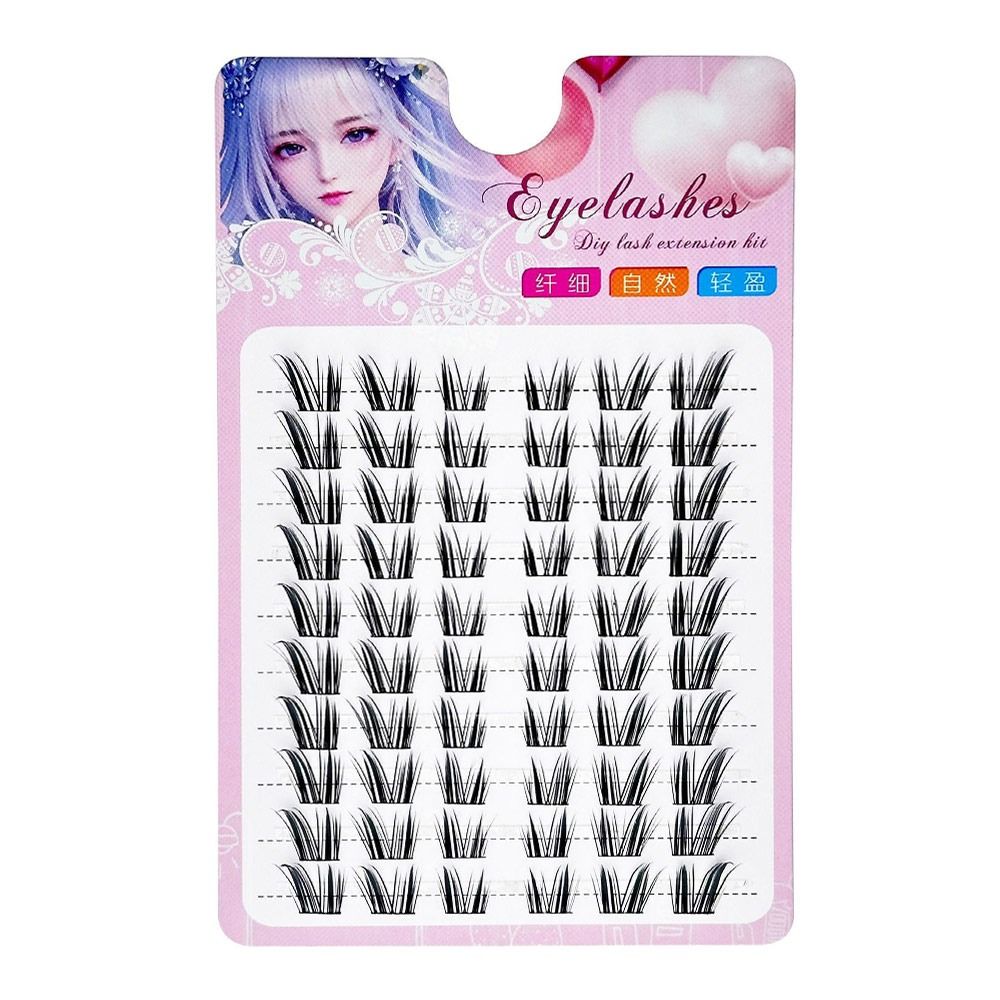 Eyelash Extension Wet Look - 12mmキャットアイフェアリーラッシュクラスターCカールスパイキーDIYまつげエクステウェットルックマンガ風つけまつげ