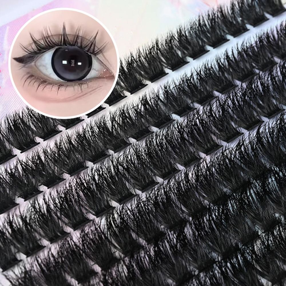 Faux Mink Lash - ナチュラルルックつけまつげ ウィスピー風クラスターデザイン 3Dフェイクミンクまつげ 接着剤とシーラー付きDIYまつげエクステキット