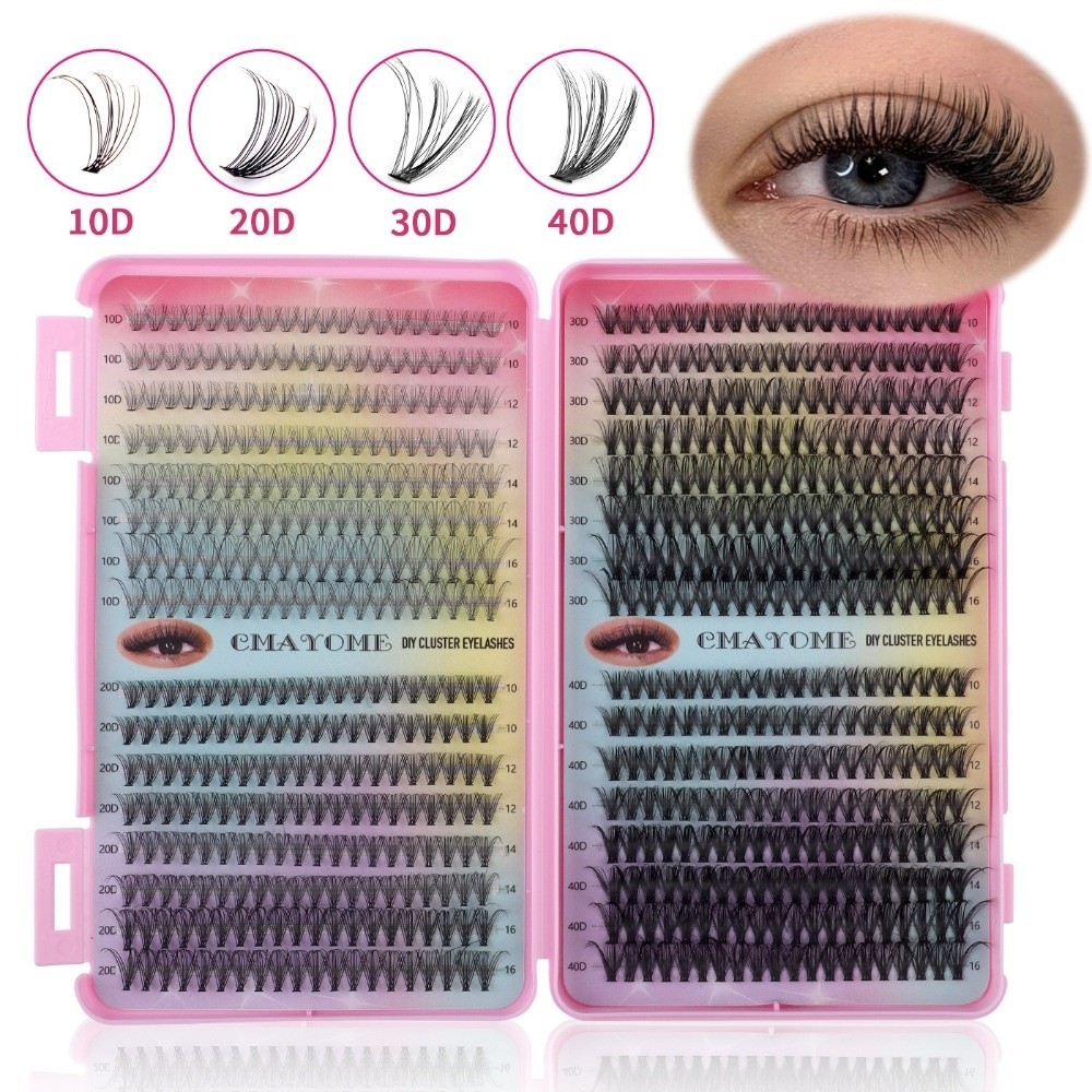 Faux Mink Lash - 新しいボンド＆シールつけまつげ 10-16mm 5D ふわふわクラスターラッシュキット ミックストレイ ナチュラルルック
