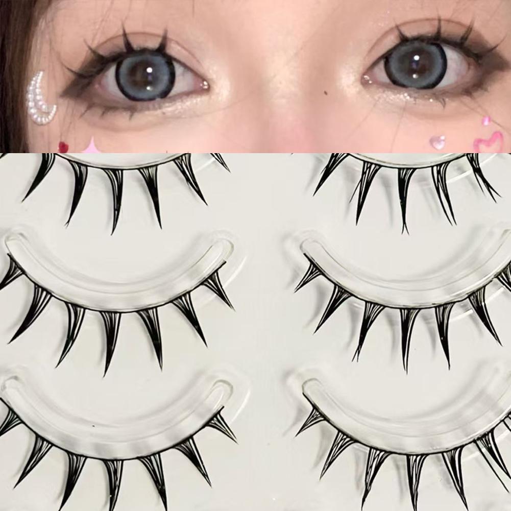 Eyelash Extension Wet Look - 5 ペア/箱コスプレエアつけまつげ小悪魔マンガアニメエクステンションまつげ透明薄いバンドウェットスパイクまつげメイクアップ