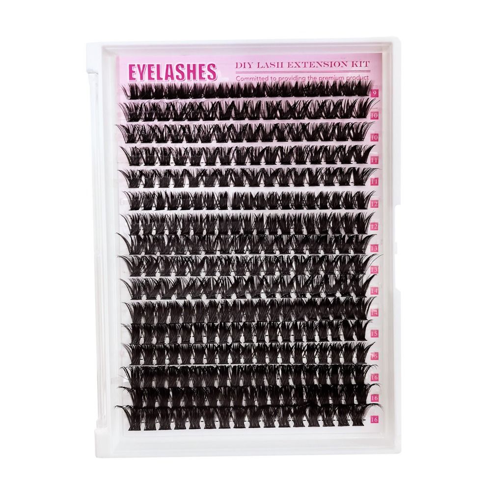 Faux Mink Lash - ナチュラルルックつけまつげ ボンド＆シール クラスターデザイン DIYまつげエクステキット ウィスピー風 3Dフェイクミンクまつげ