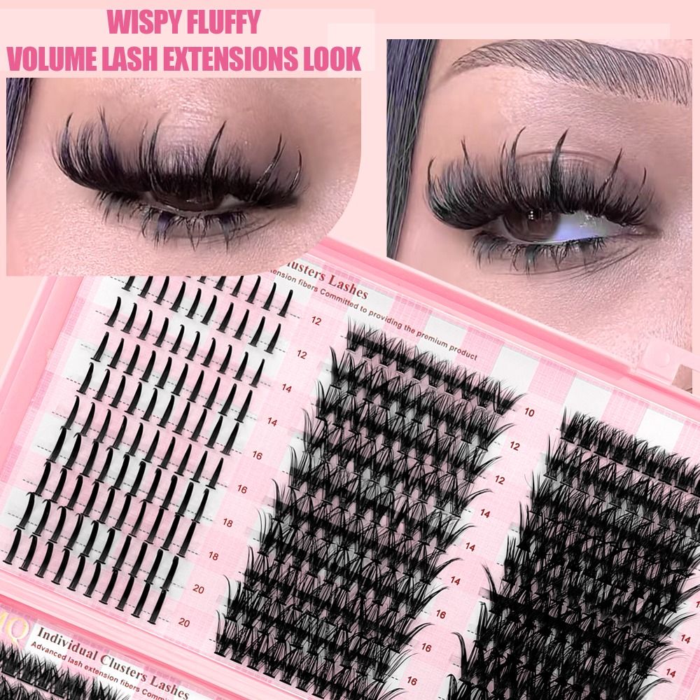 Faux Mink Lash - 長さ9-16mmのつけまつげ 3Dボリューム ナチュラルルック DIYまつげエクステンションキット ウィスピースタイル ふんわりとした束