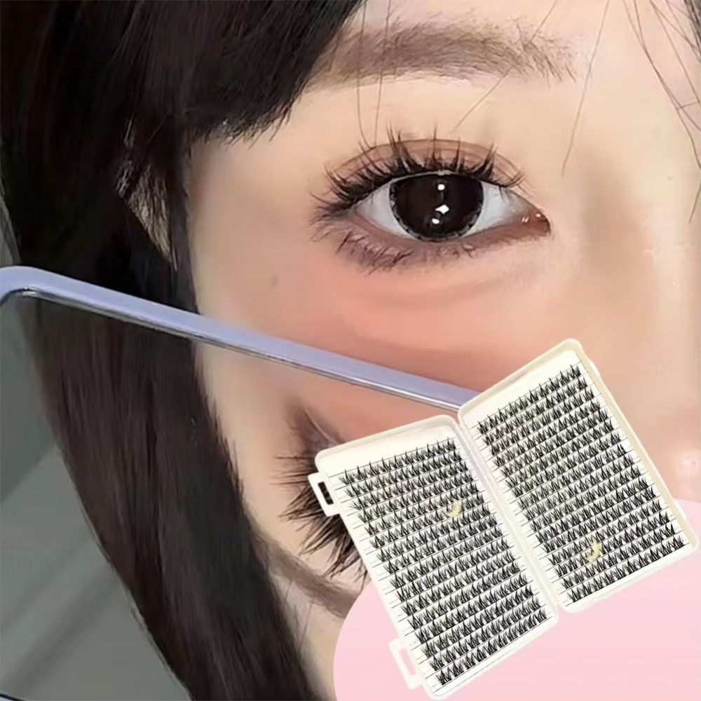 Faux Mink Lash - ナチュラルルックつけまつげ ボンド＆シール クラスターデザイン 3Dフェイクミンクラッシュ ウィスピースタイル DIYまつげエクステンションキット