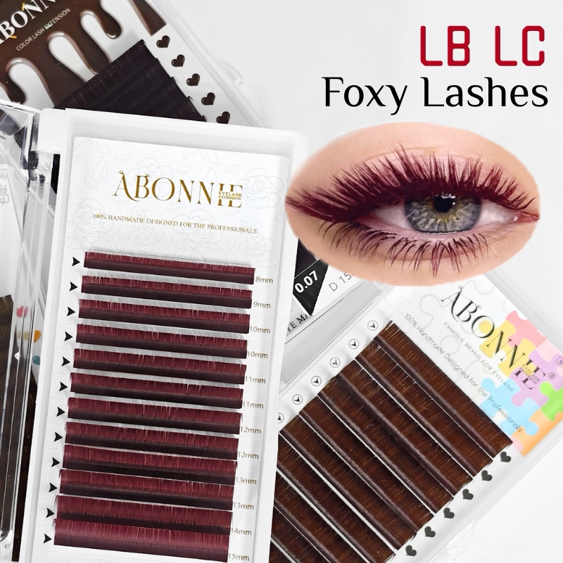 Eyelash Extension Natural Classic - LB LC バーガンディラッシュ ワインレッド クラシックまつげエクステ アボニーラッシュ