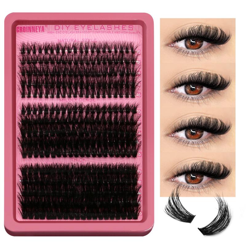 Faux Mink Lash - クラスターラッシュキット 個別ラッシュ ボリュームミックストレイ 3Dフェイクミンクラッシュ ウィスピーまつげエクステ DIYメイクアップ