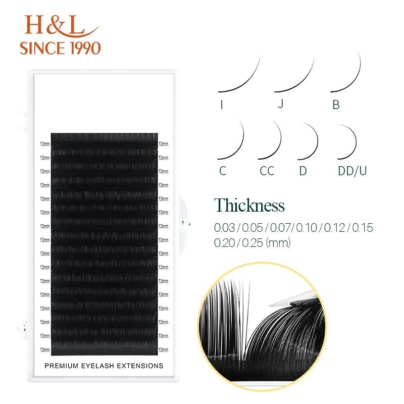 Eyelash Extension Natural Classic - H&L 1990 年以降 16 行フェイクラッシュ合成ミンク個別まつげエクステンションダークブラックマットソフトナチュラルまつげエクステンション