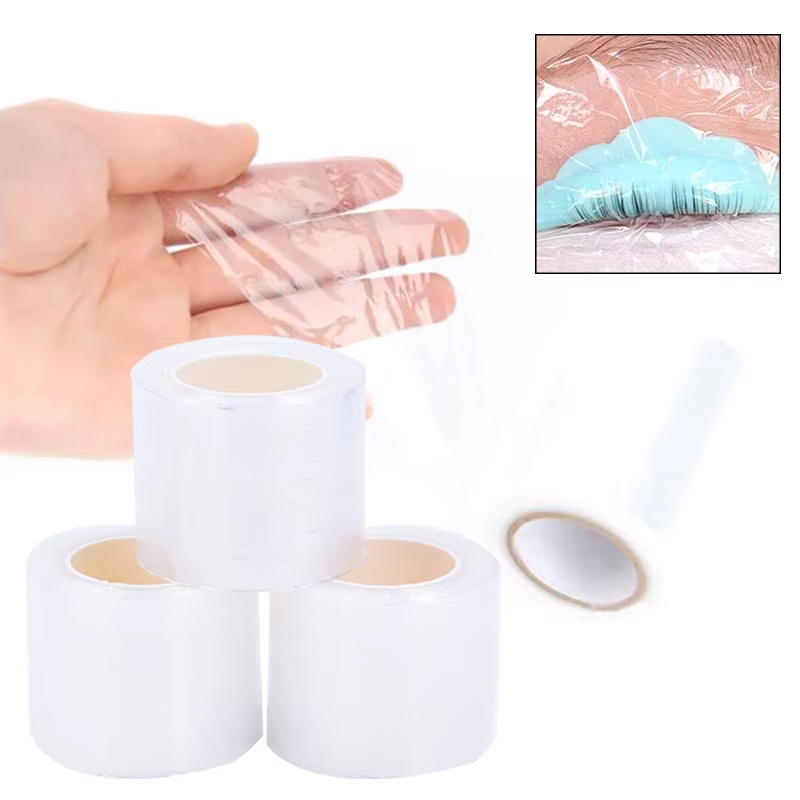 Eyelash Extension Glue Remover - 200 メートル/ロールクリアメイクアップフィルムリップ眉毛タトゥーラップカバーまつげエクステンション接着剤リムーバーラッシュパーマリフティングフィルムマイクロブレードツール