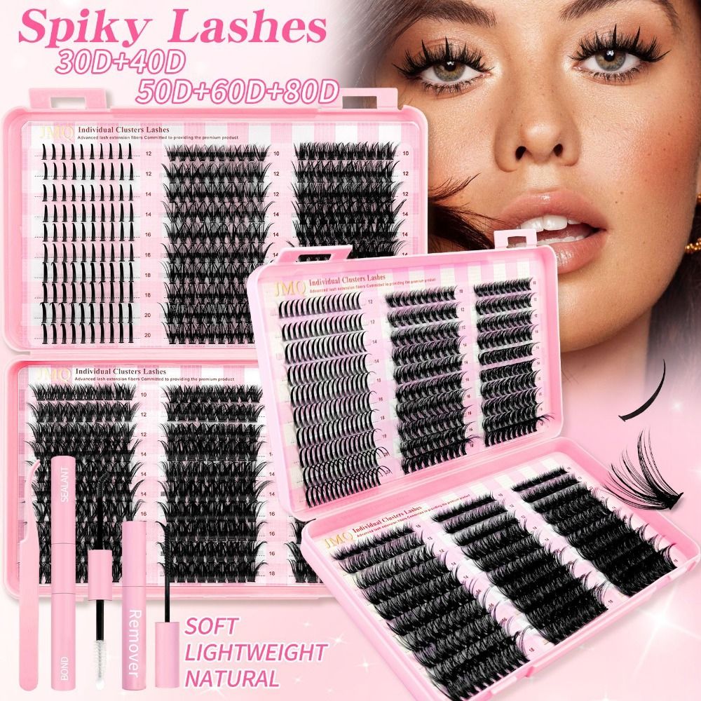 Faux Mink Lash - 9-16mmの長さのつけまつげ、3DボリュームナチュラルルックDIYまつげエクステキット、ボリュームファン、ウィスピー風3Dフェイクミンクまつげ