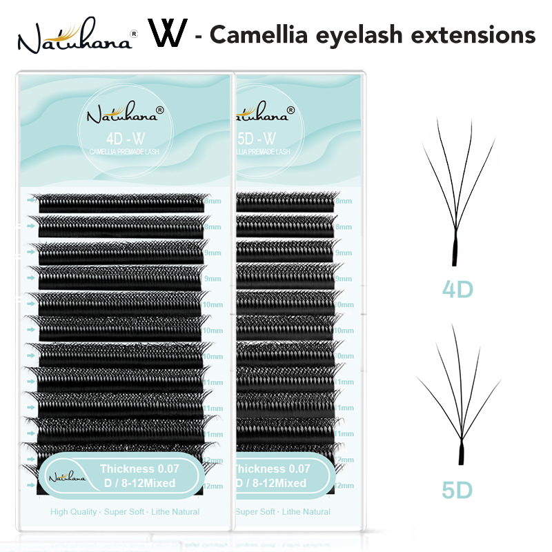 Eyelash Extension C Curl - ナチュハナ カメリア W ラッシュ 3D 4D