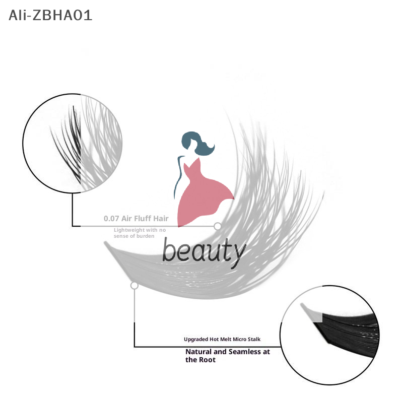 Faux Mink Lash - 3Dフェイクミンクまつげ ウィスピーまつげエクステ DIYメイクアップ つけまつげ クラスターラッシュキット 個別まつげ