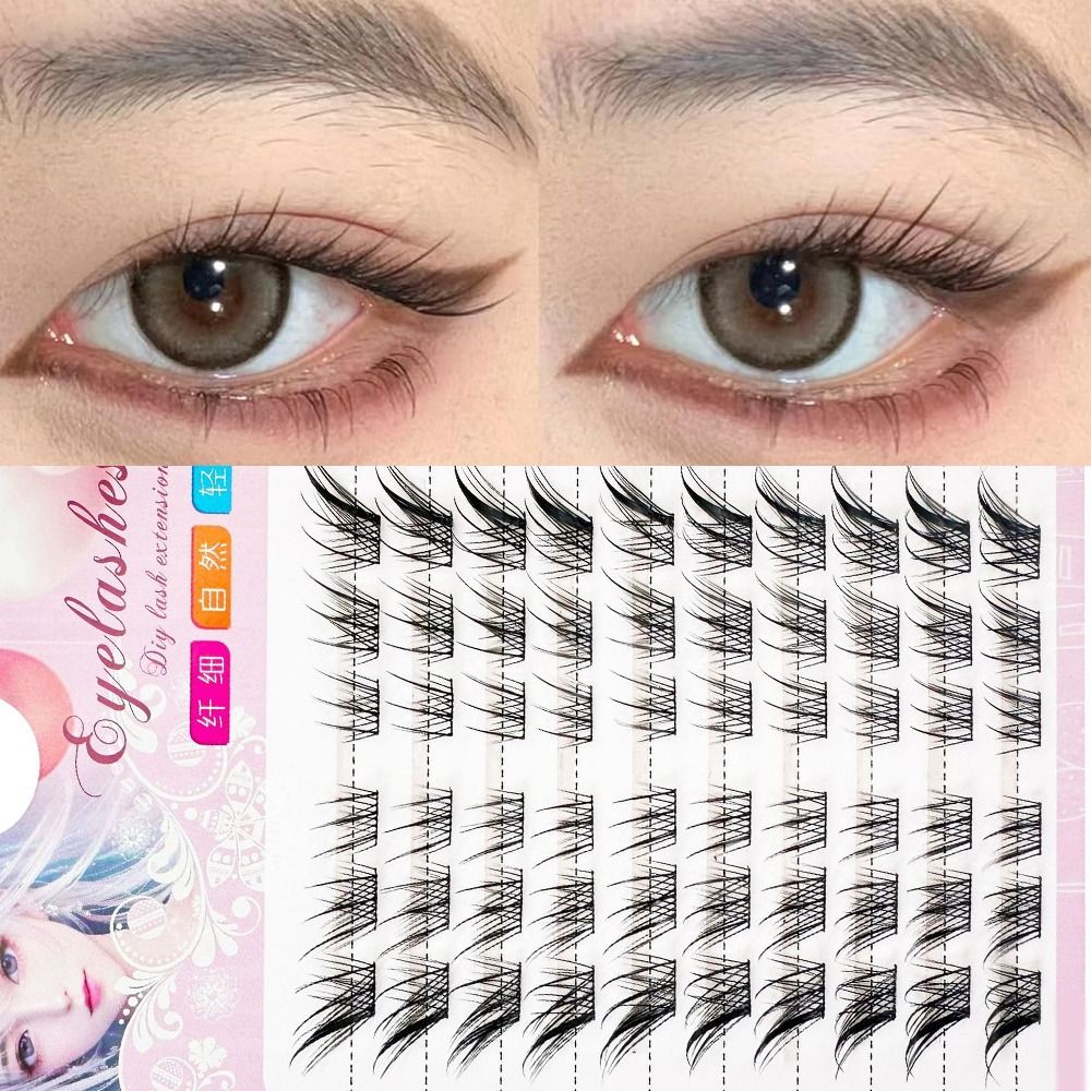 Eyelash Extension C Curl - 女性用ビューティー3Dキャットアイクラスターラッシュ、ナチュラルマンガフォックスつけまつげ、Cカール、ウィスピー個別まつげ、まつげエクステ用