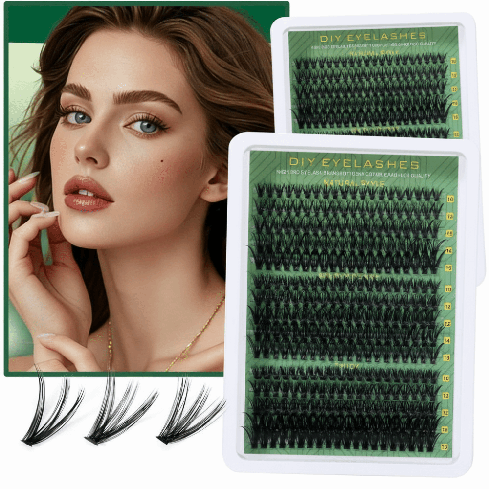ナチュラルルックつけまつげ ボンド＆シール クラスターデザイ - Eyelash Extension Wispy Look のレビューと価格