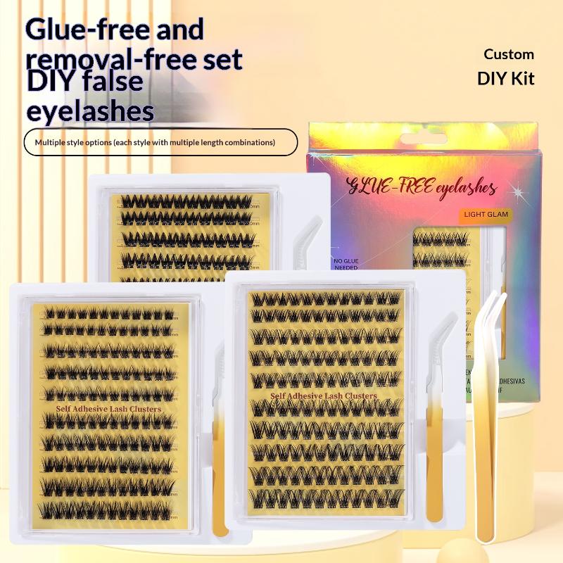 新しいDIYまつげエクステキット、接着剤不要の個別まつげクラ - Faux Mink Lash のレビューと価格