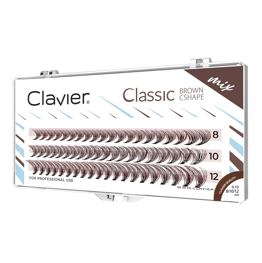 クラビエ-クラシックなブラウンのまつ毛,自然なクラスター,1 - Eyelash Extension Natural Classic のレビューと価格