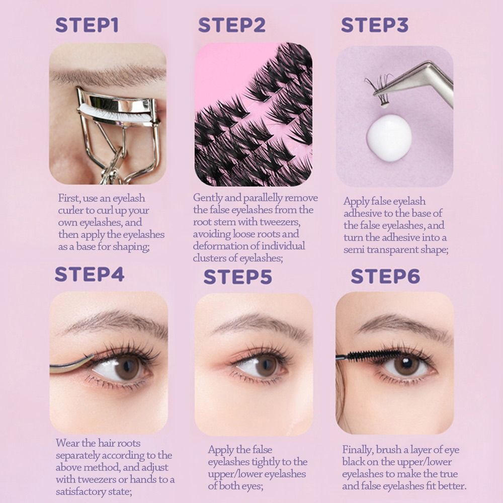 12列のナチュラルルックつけまつげ、ウィスピー風、接着＆固定 - Eyelash Extension Wispy Look のレビューと価格