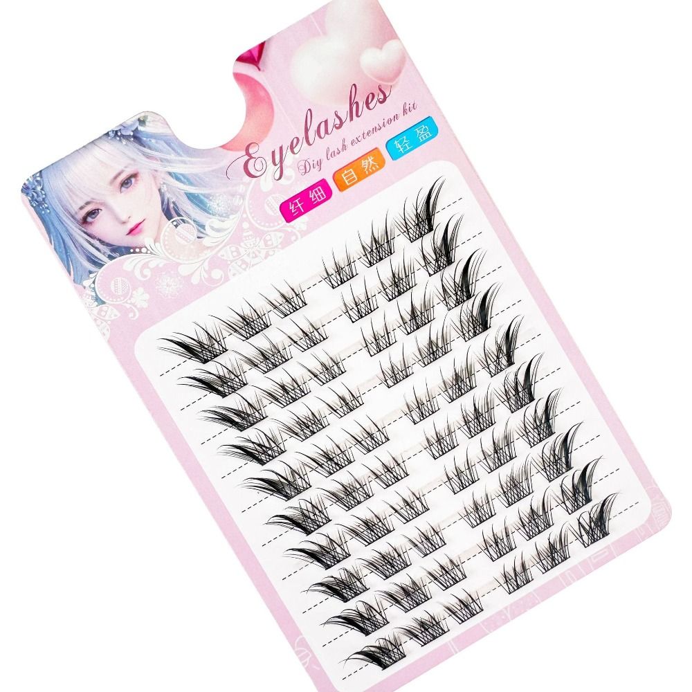 3Dキャットアイクラスターまつげ ナチュラルマンガフォックス - Eyelash Extension C Curl のレビューと価格