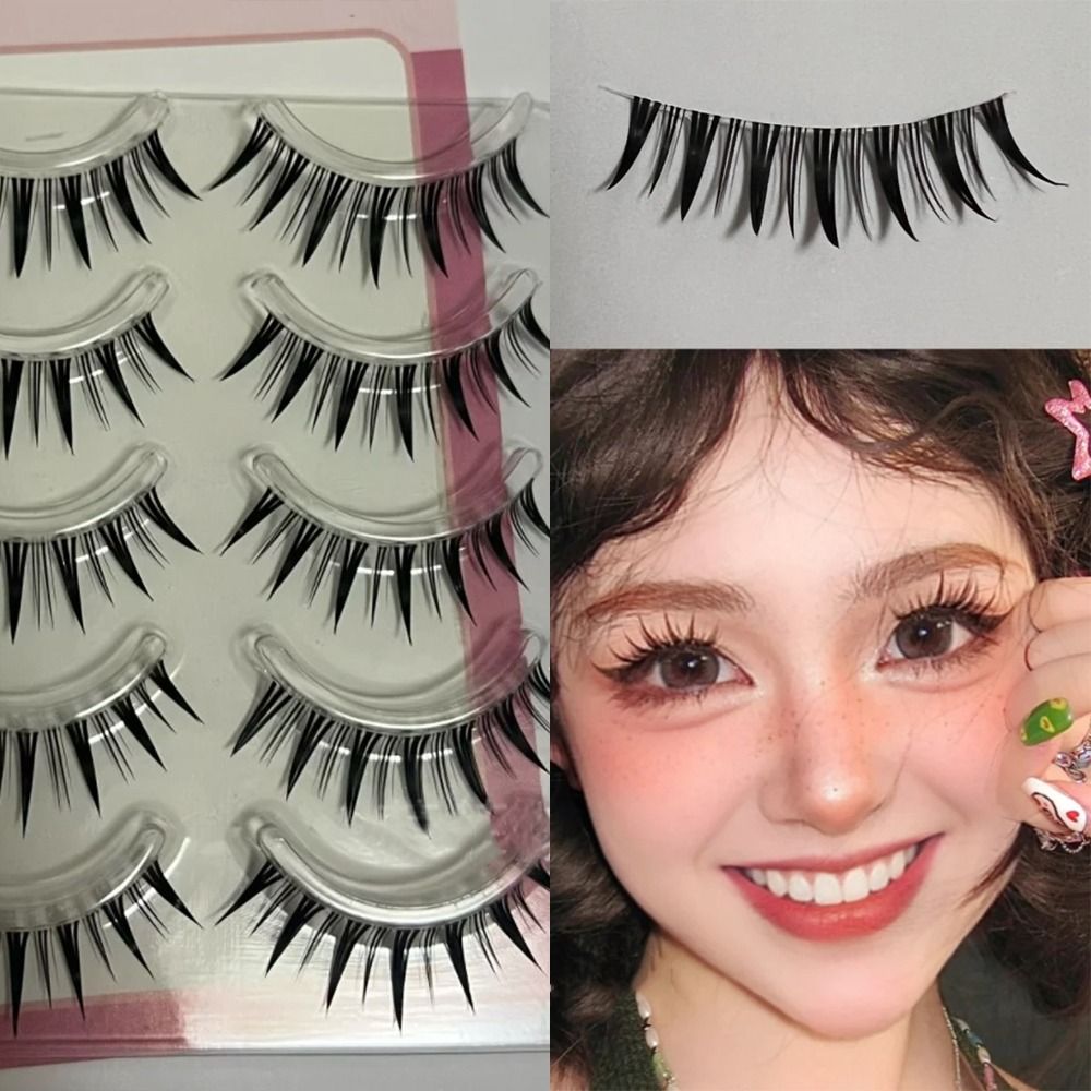 5 ペアパック日本のコスプレつけまつげフェイクミンク厚いウェ - Eyelash Extension Wet Look のレビューと価格