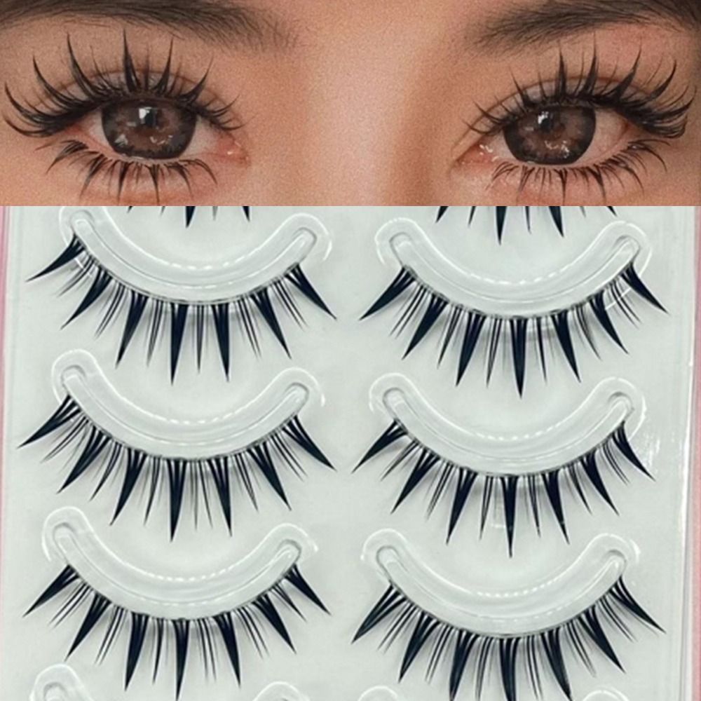 5 ペアパック日本のコスプレつけまつげフェイクミンク厚いウェ - Eyelash Extension Wet Look のレビューと価格