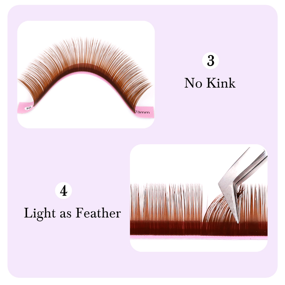 ココアチョコレートブラウンまつげ個別クラシックカシミア手作り - Eyelash Extension Natural Classic のレビューと価格